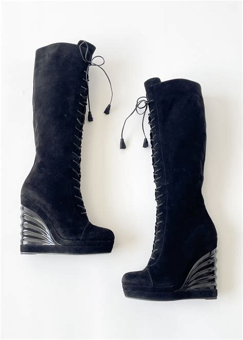 ysl vinyl boots|ysl platform boots.